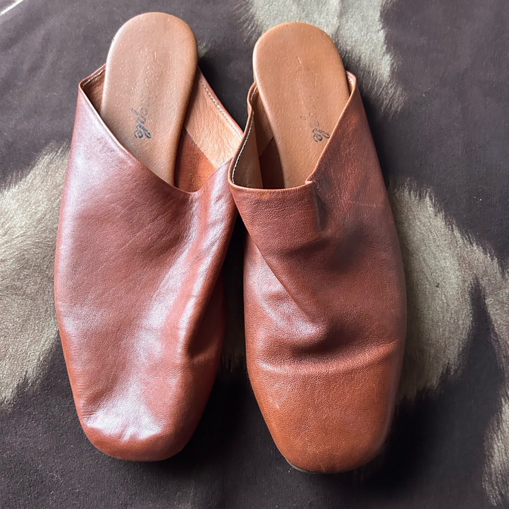 Brown Leather Slip-On Shoes